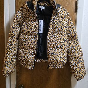 Chemiztry Leopard Print Puffer Jacket